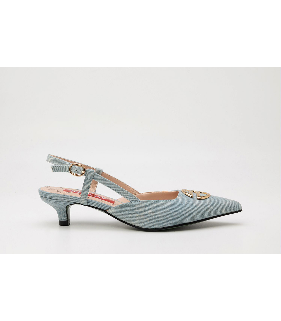 ライトブルーデニムスリングバック